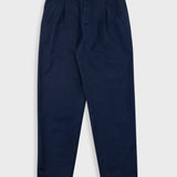 Navy blue pants on a white background