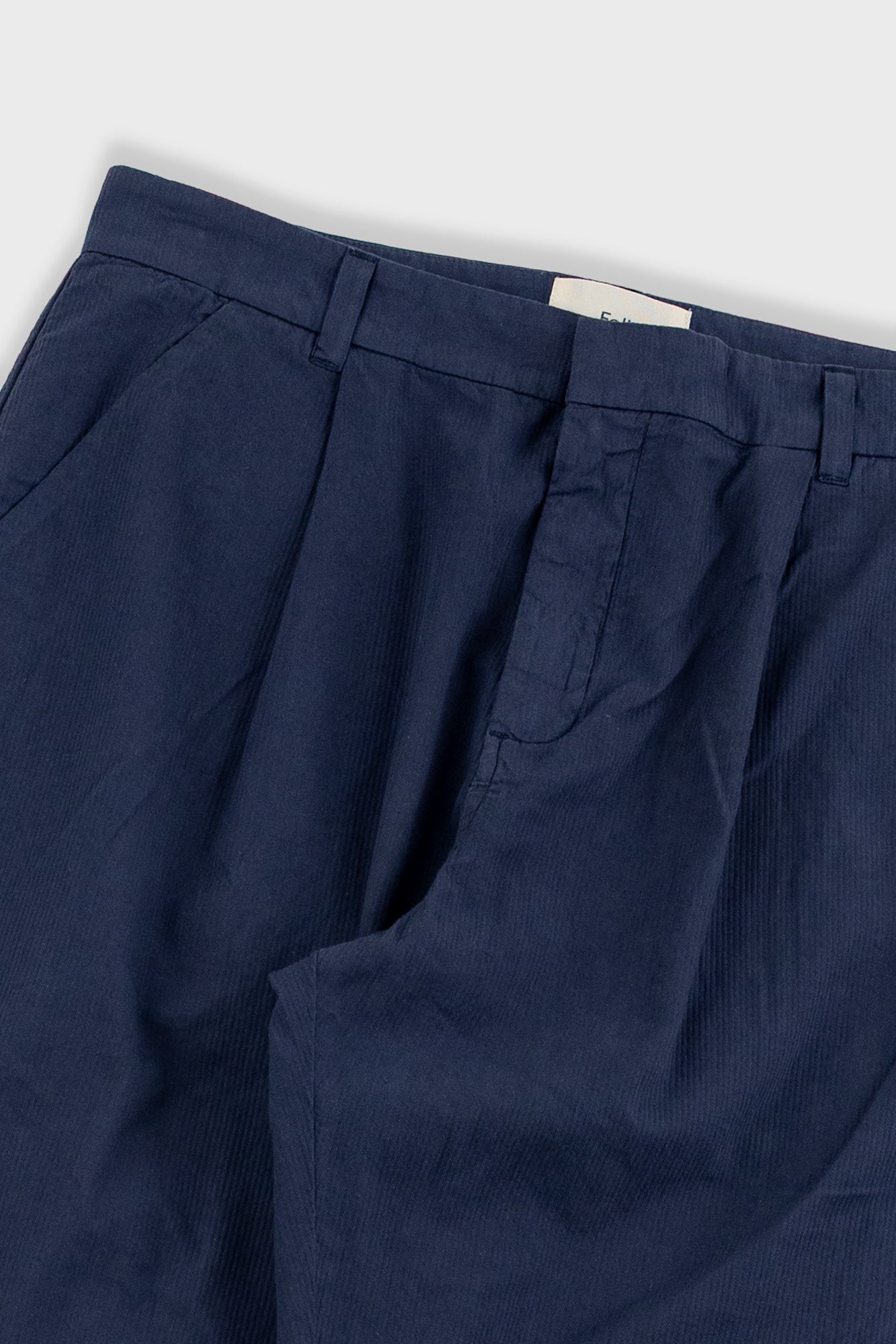 Folk | Folk Assembly Suit Trouser - Soft Navy Mini Stripe