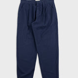 Folk | Folk Assembly Suit Trouser - Soft Navy Mini Stripe