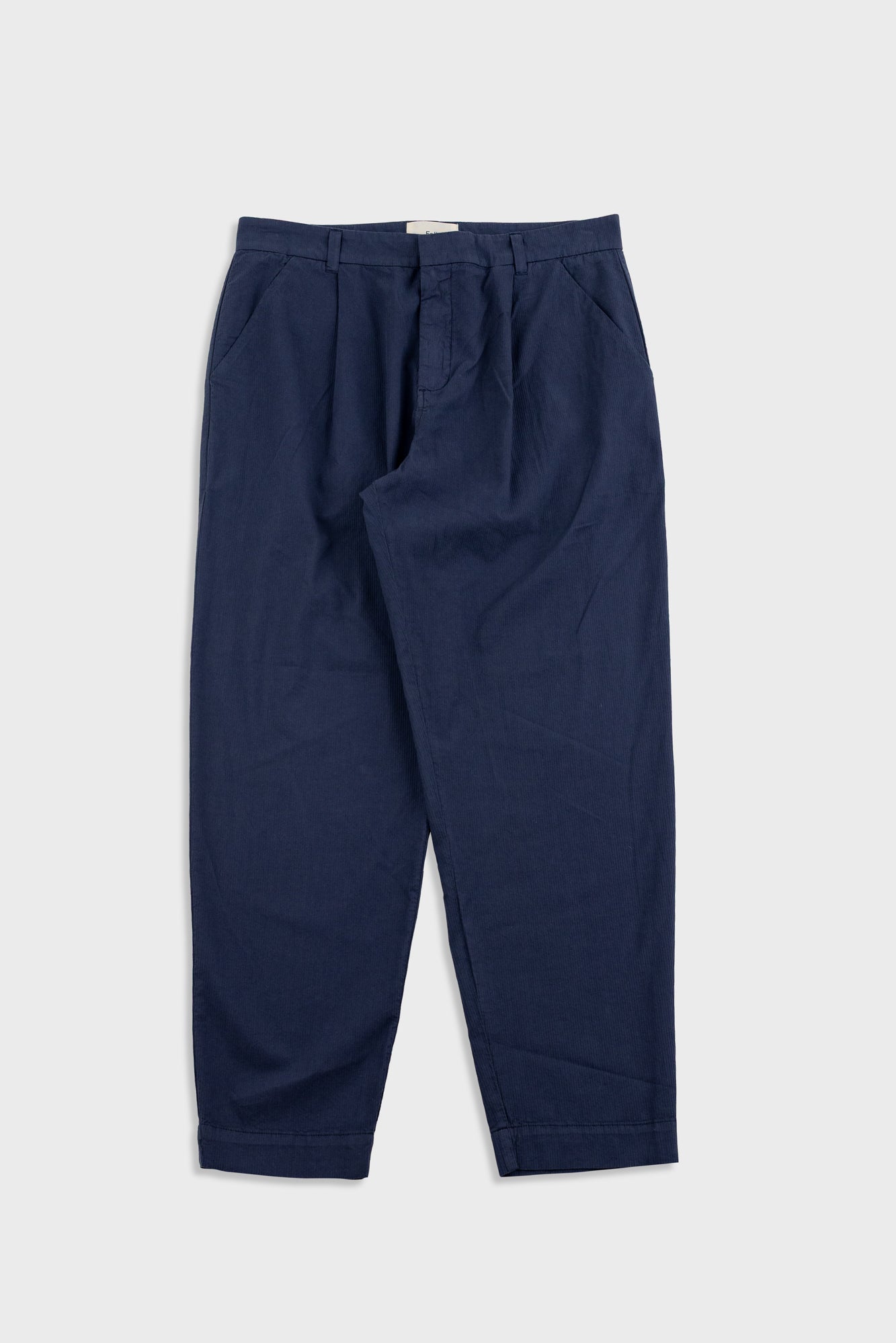 Folk | Folk Assembly Suit Trouser - Soft Navy Mini Stripe
