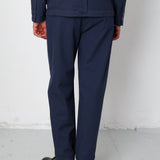 Folk | Folk Assembly Suit Trouser - Soft Navy Mini Stripe
