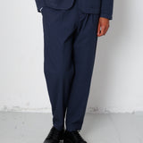 Folk | Folk Assembly Suit Trouser - Soft Navy Mini Stripe