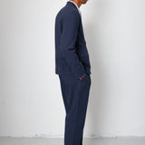Folk | Folk Assembly Suit Trouser - Soft Navy Mini Stripe