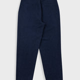 Navy blue pants on a light gray background