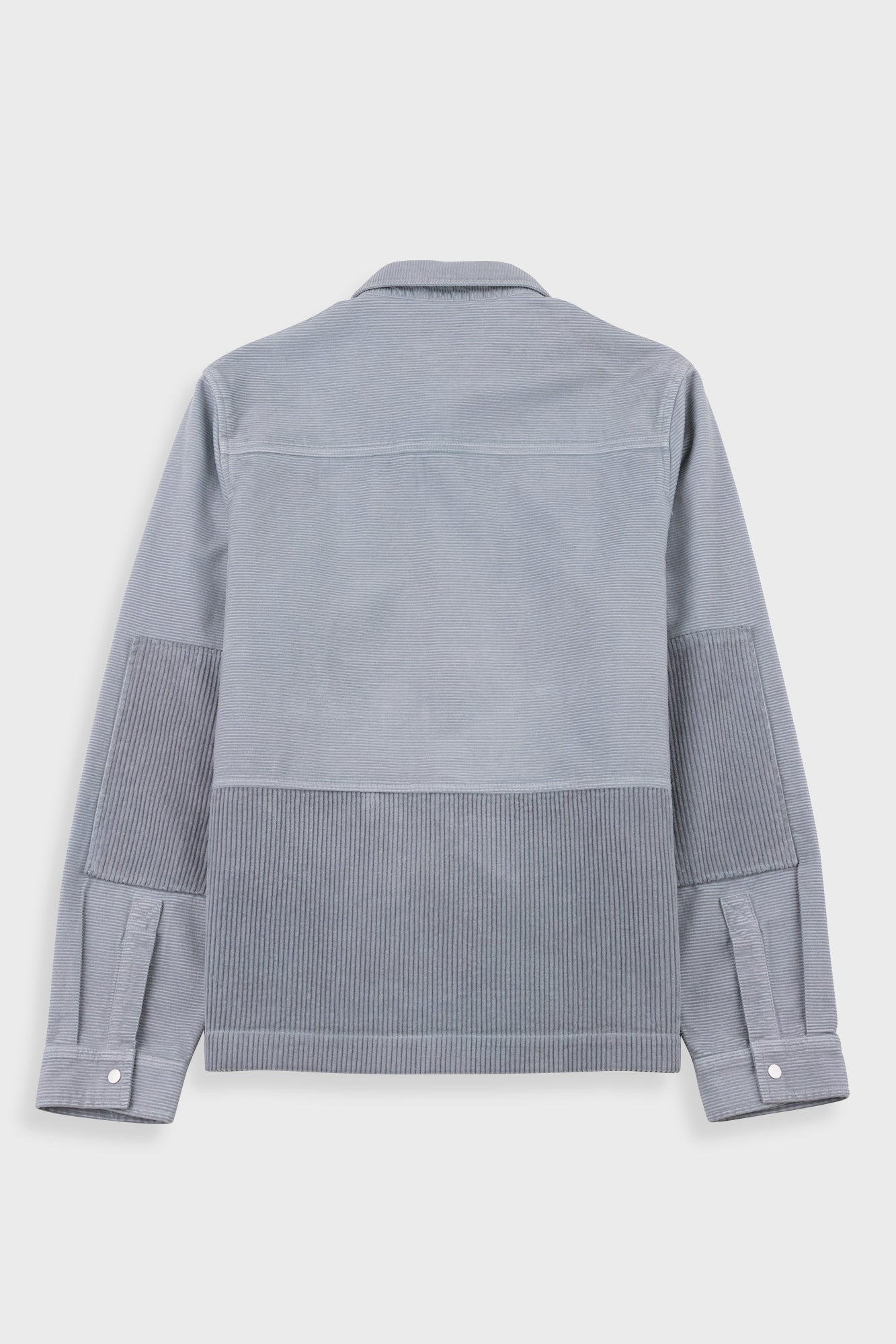Gray jacket with textured pattern on a light gray background