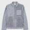 Gray corduroy shirt with button details on a white background