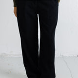 Baggy Trousers - Black Wool Mix