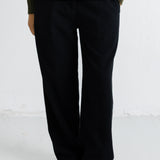 Baggy Trousers - Black Wool Mix
