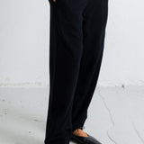 Baggy Trousers - Black Wool Mix