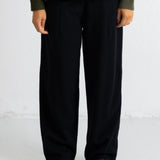 Baggy Trousers - Black Wool Mix