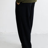 Baggy Trousers - Black Wool Mix