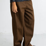 Baggy Trousers - Brown Denim