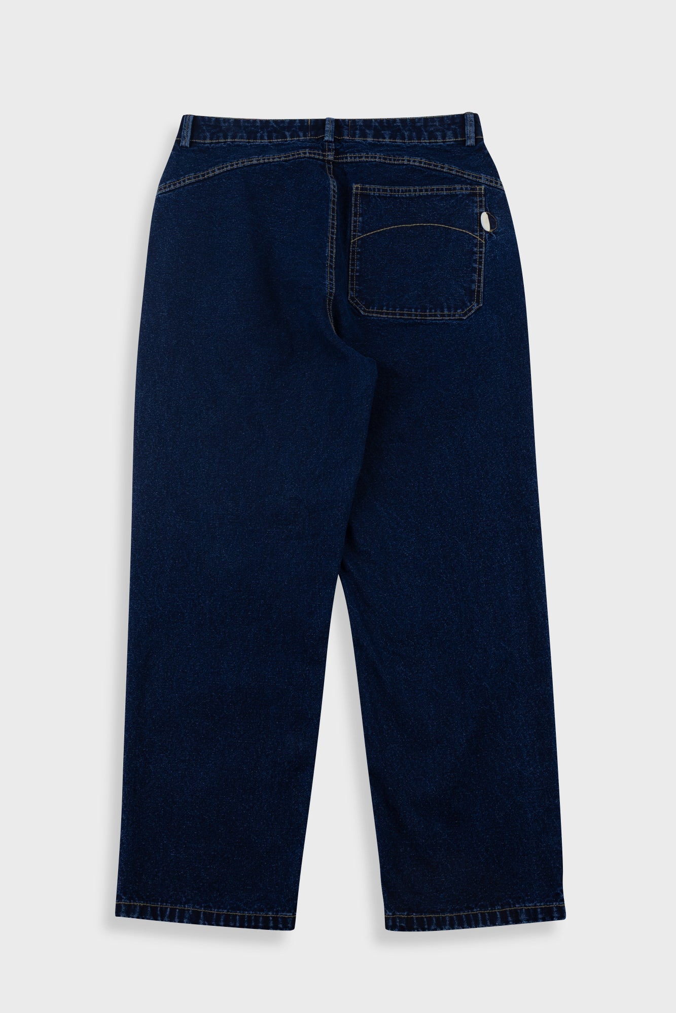 Navy blue jeans on a white background