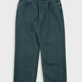 Pair of blue jeans on a white background