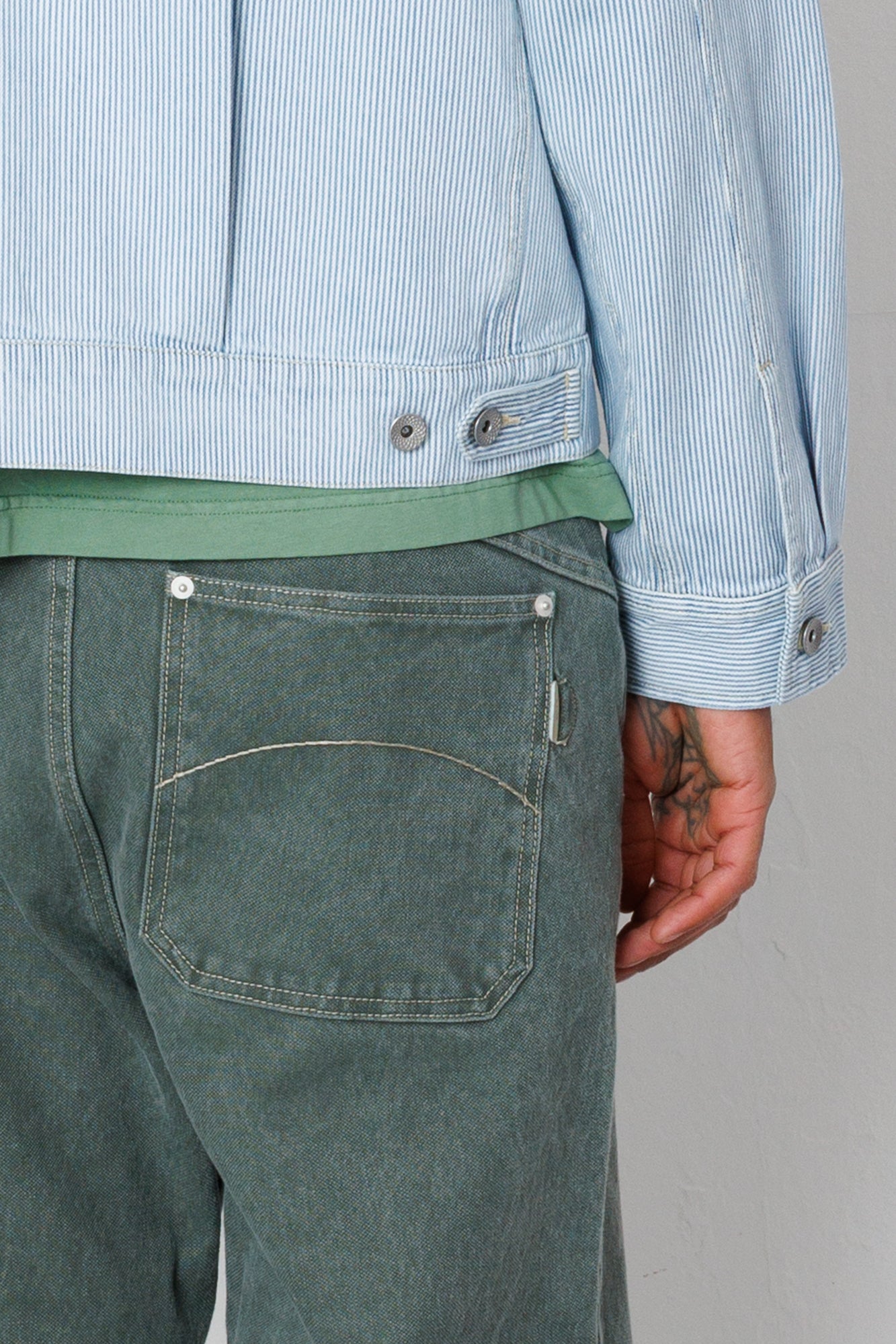 Folk | Folk Barrel Leg Jean - Soft Green Canvas