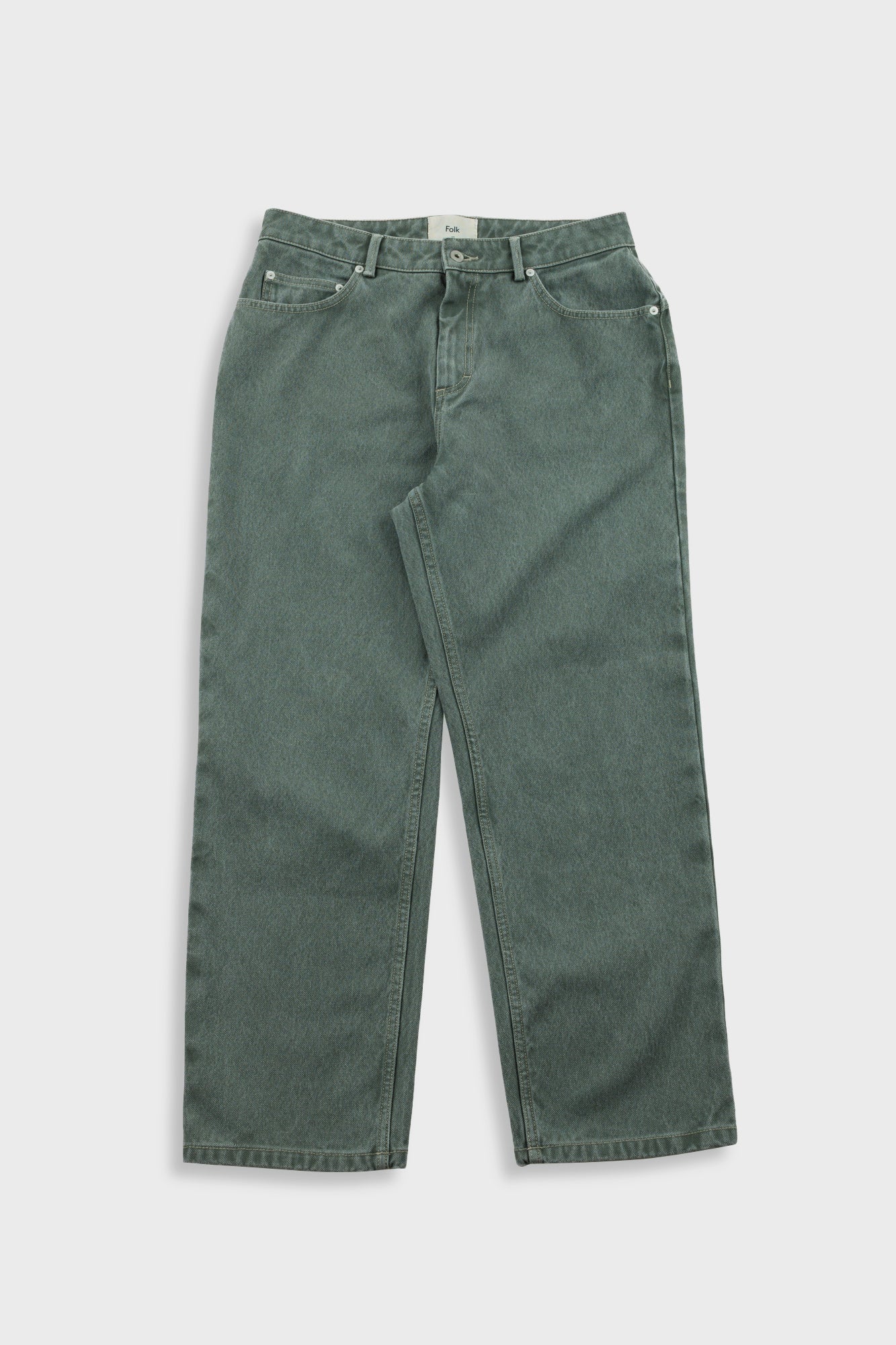 Folk | Folk Barrel Leg Jean - Soft Green Canvas