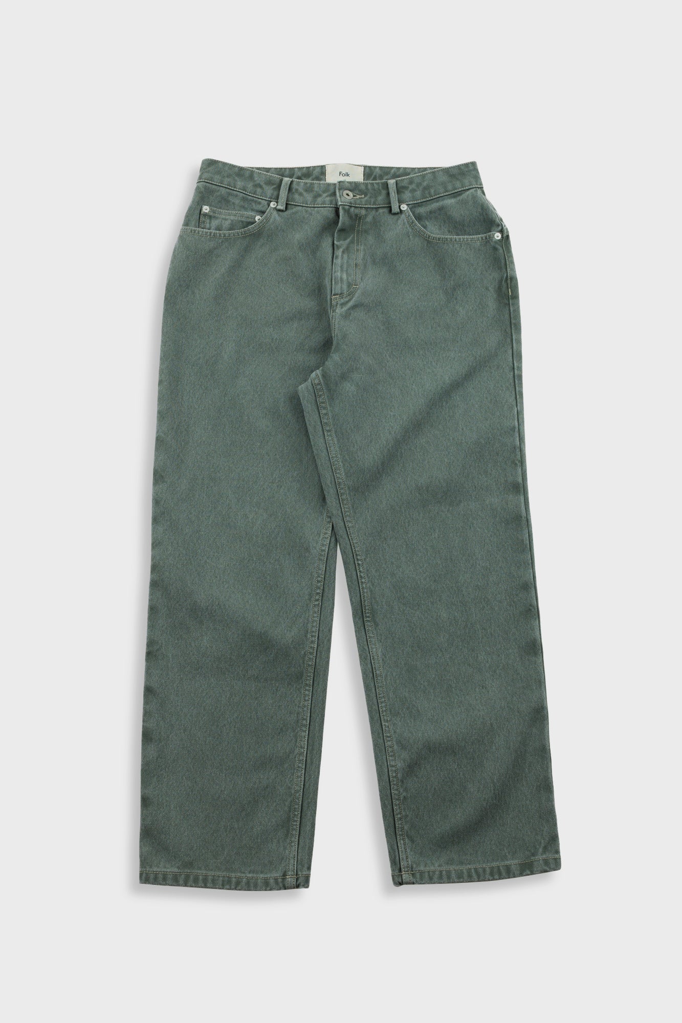Folk | Folk Barrel Leg Jean - Soft Green Canvas