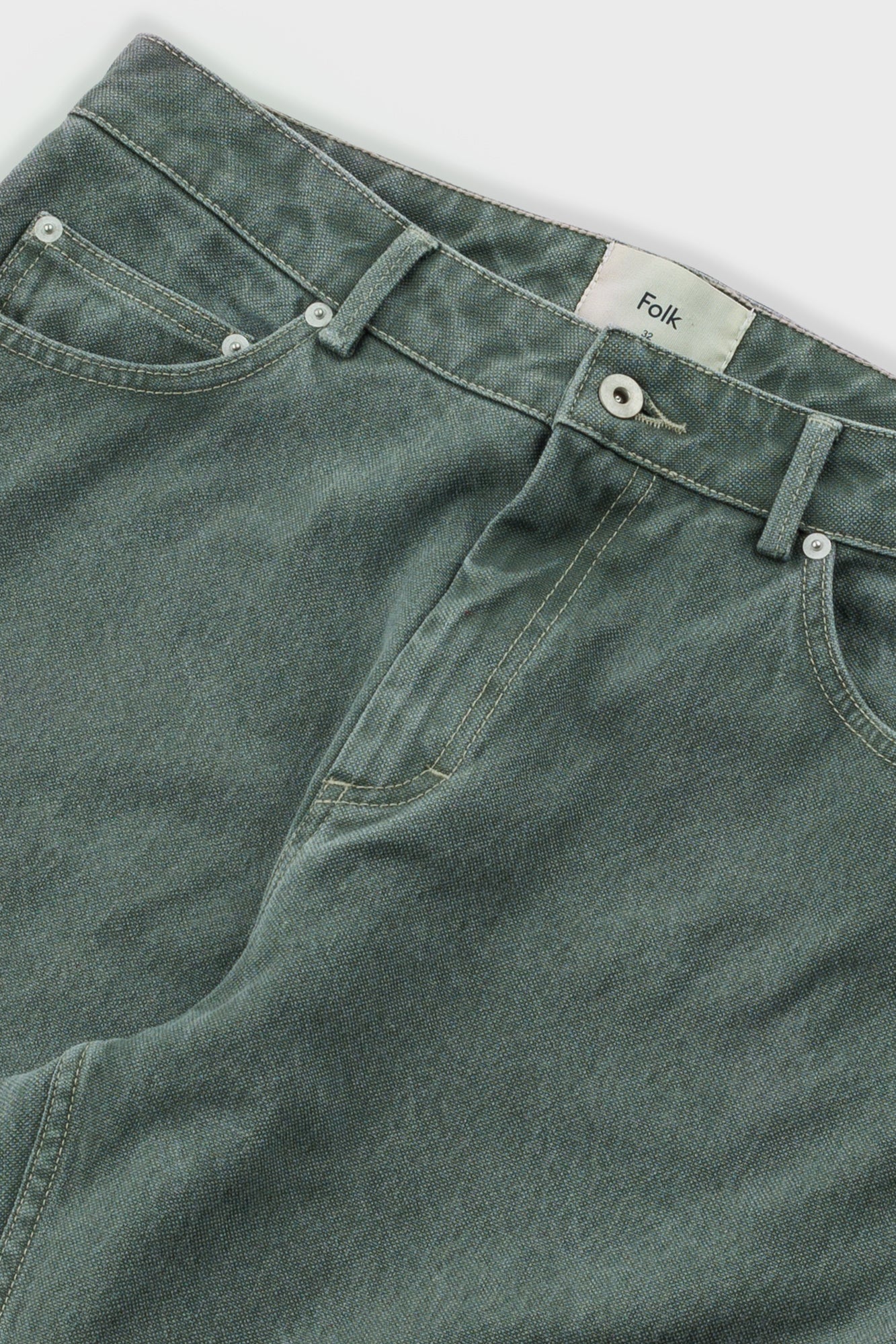 Folk | Folk Barrel Leg Jean - Soft Green Canvas