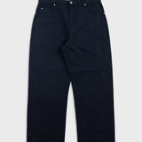Black pants on a light gray background