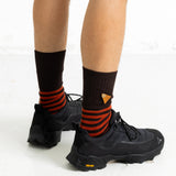 Block Stripe Sock - Clay / Espresso