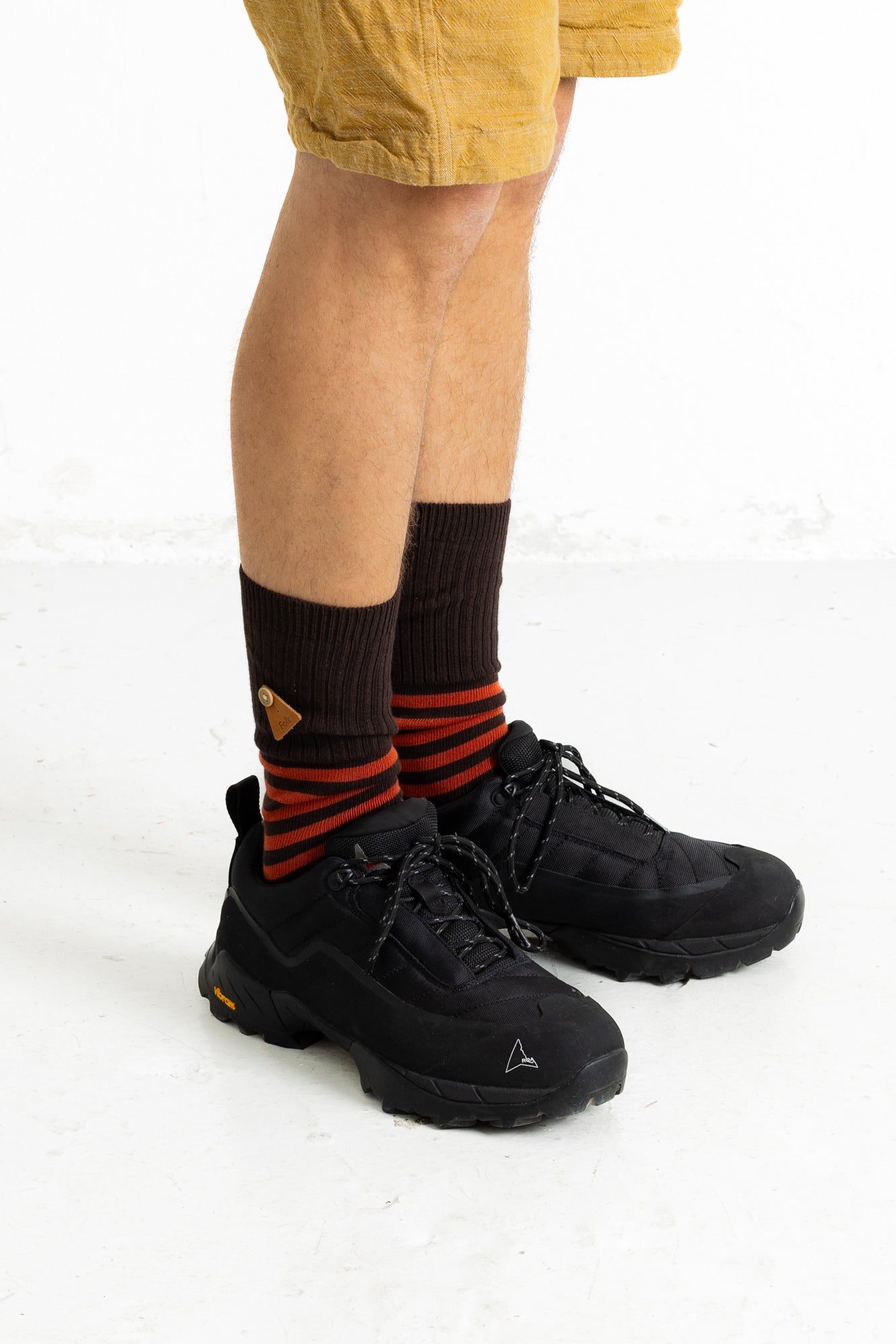 Block Stripe Sock - Clay / Espresso