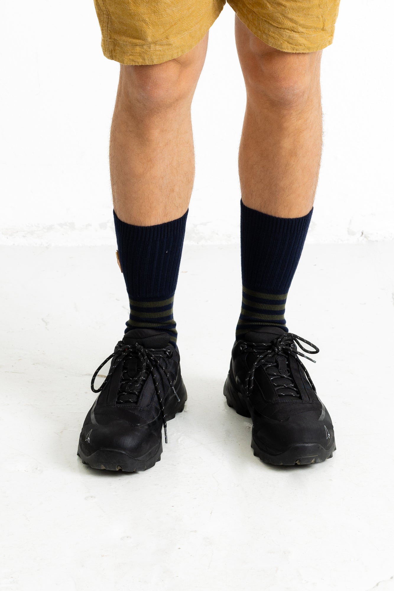 Block Stripe Sock - Navy / Dark Olive