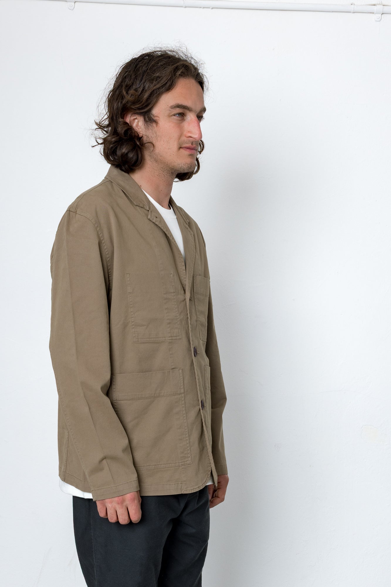 Folk | Folk Capri Cotton Blazer - Khaki