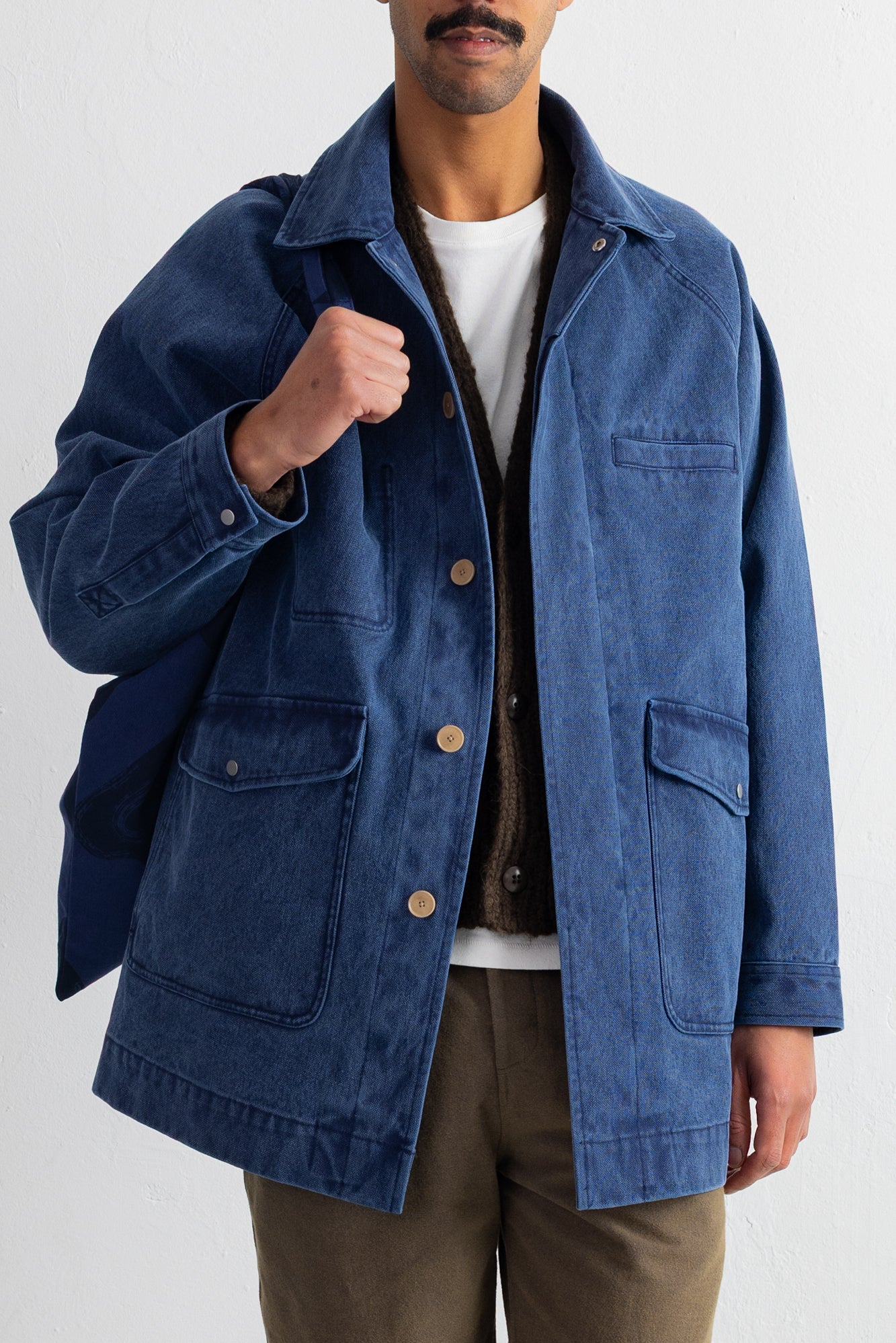 Folk | Folk Cropped Winter Coat - Olive Brushed Wool