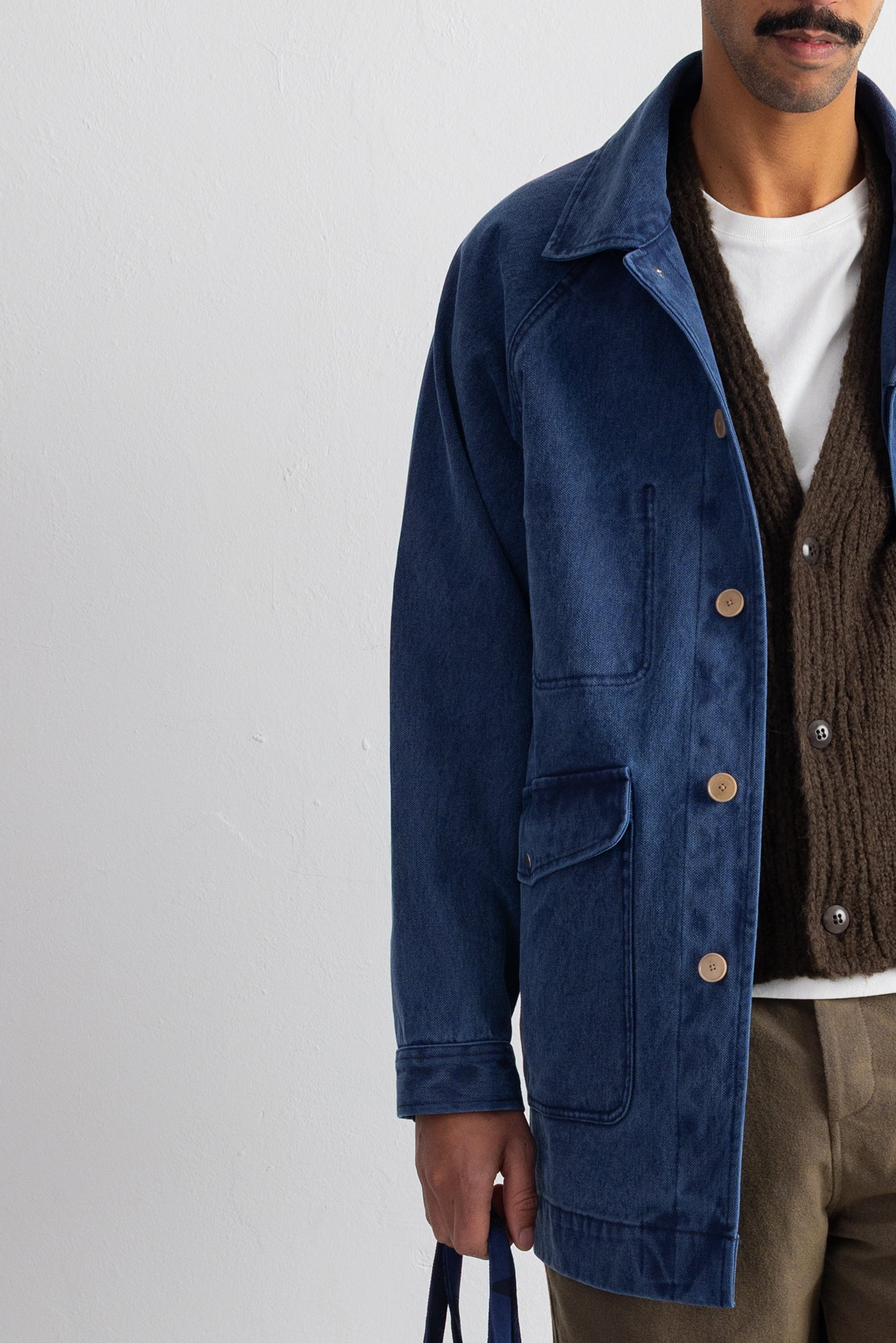 Folk | Folk Cropped Winter Coat - Olive Brushed Wool