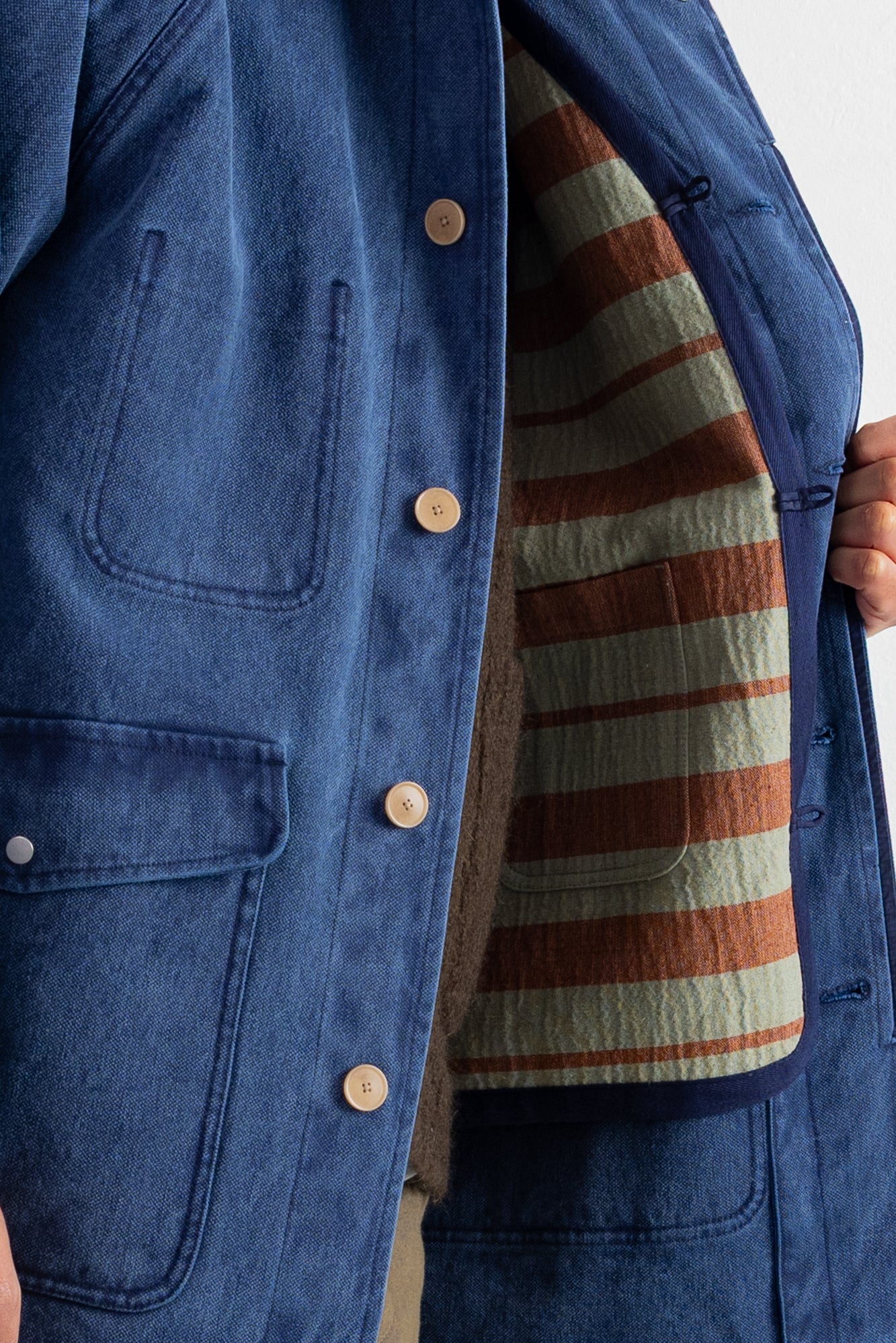 Folk | Folk Cropped Winter Coat - Olive Brushed Wool