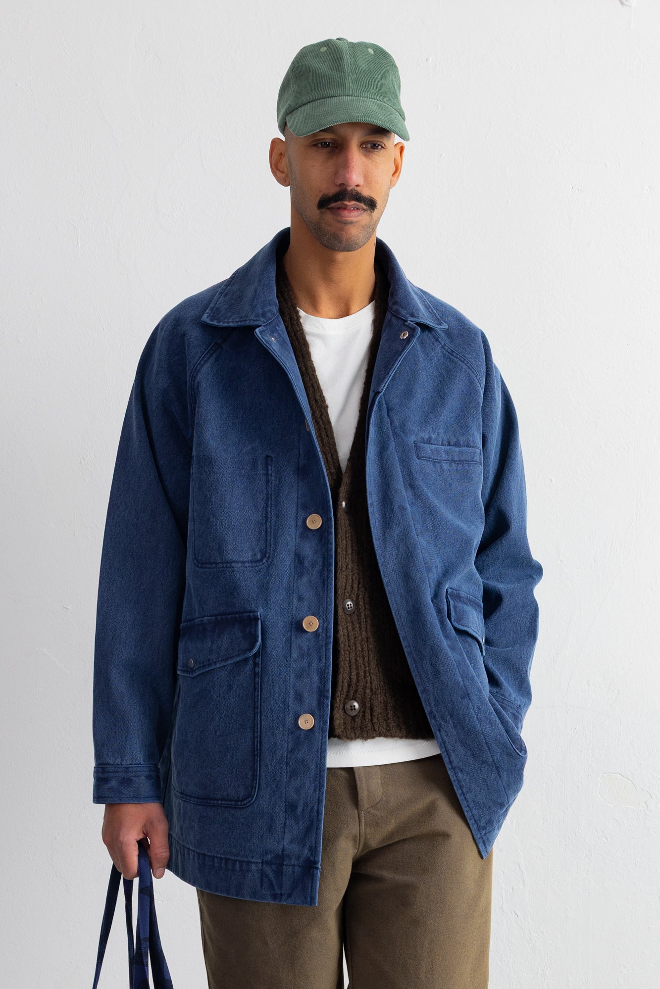 Folk | Folk Cropped Winter Coat - Olive Brushed Wool