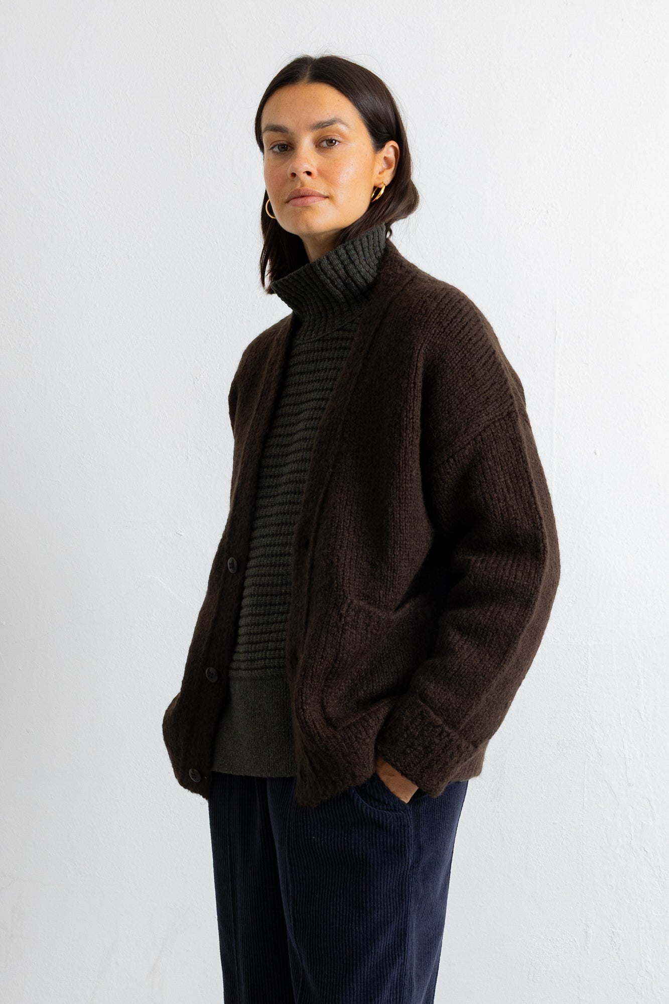 Folk | Folk Relaxed Cardigan - Espresso