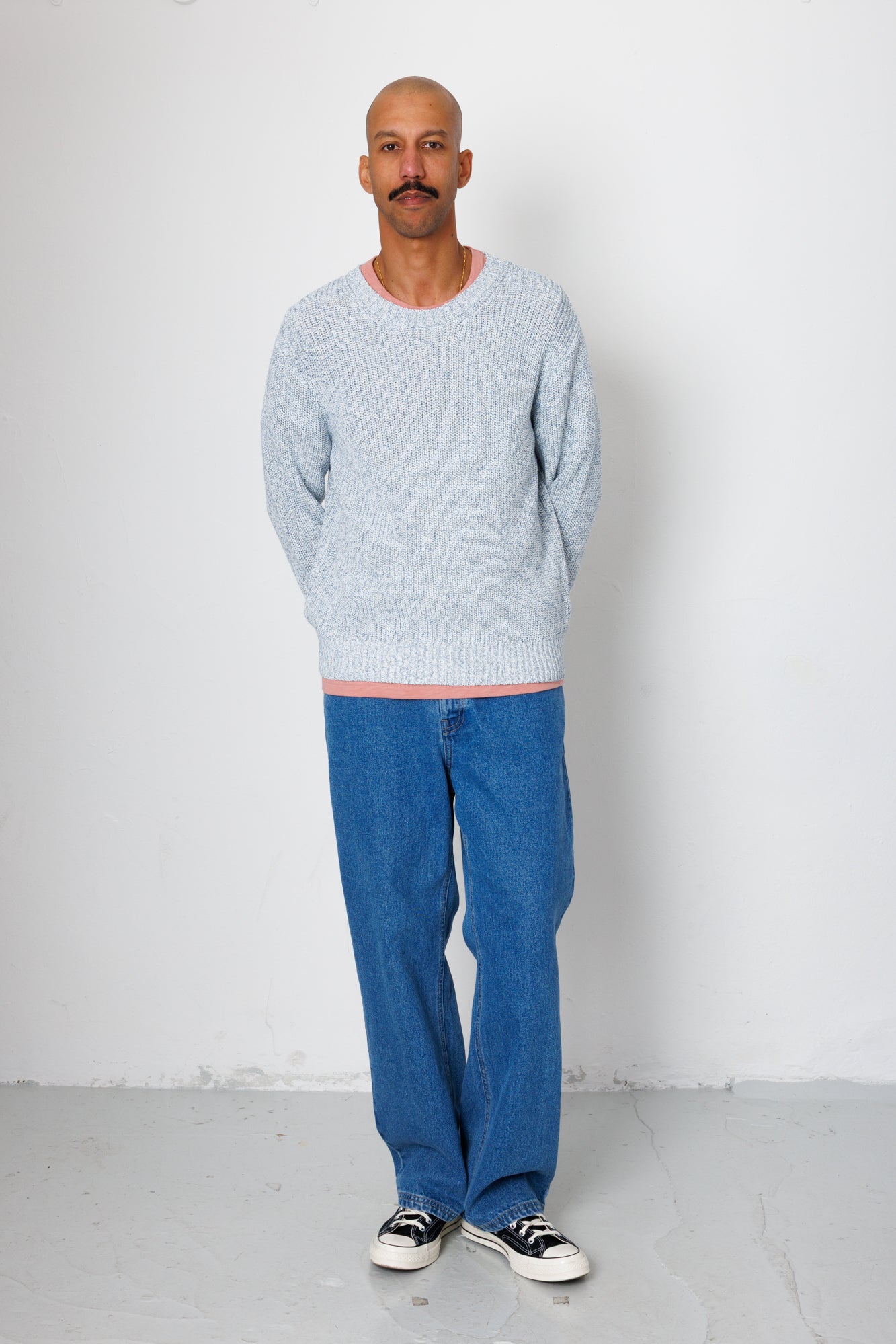 Folk | Folk Chain Crew - Melange Light Blue