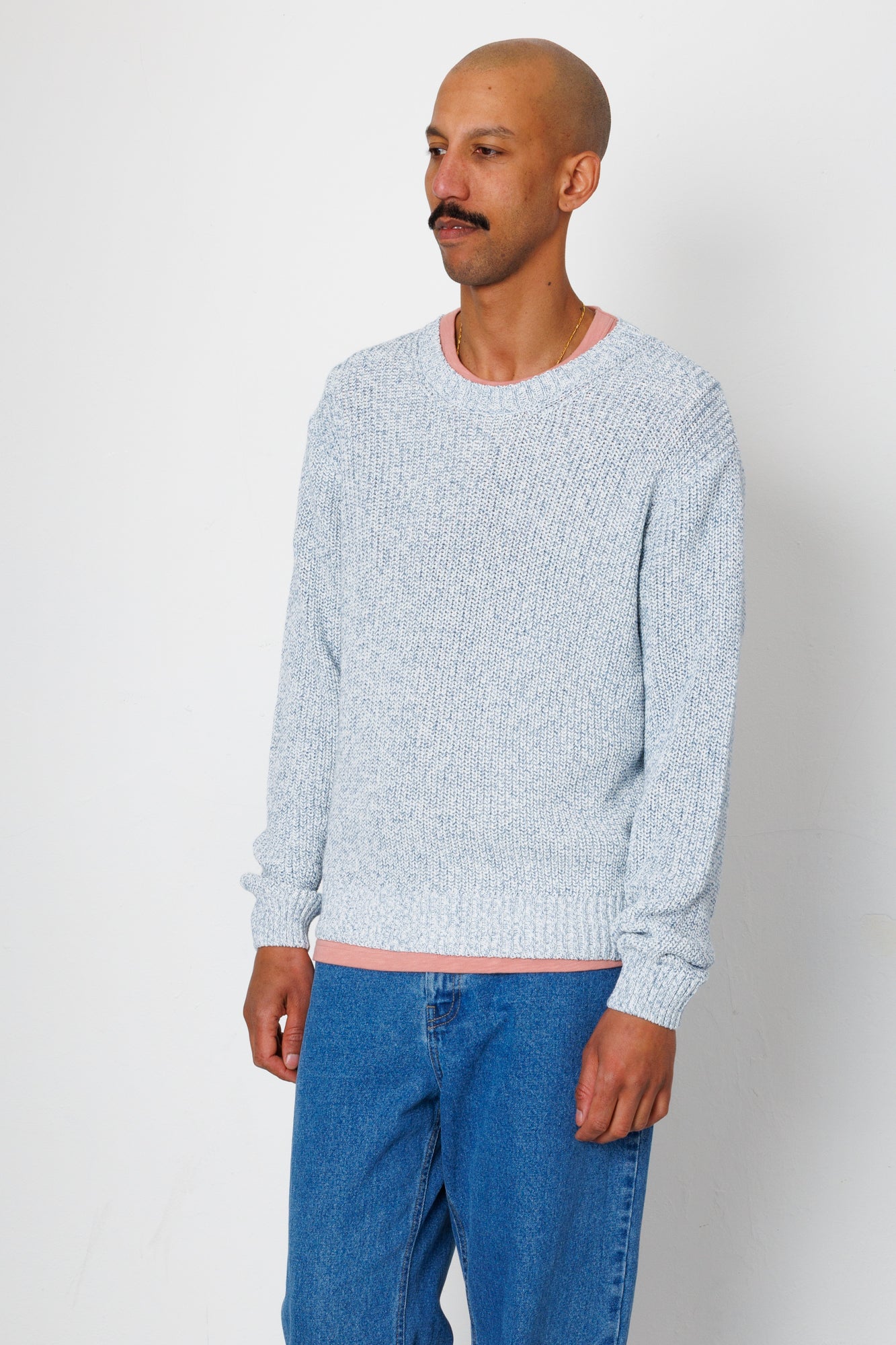 Folk | Folk Chain Crew - Melange Light Blue