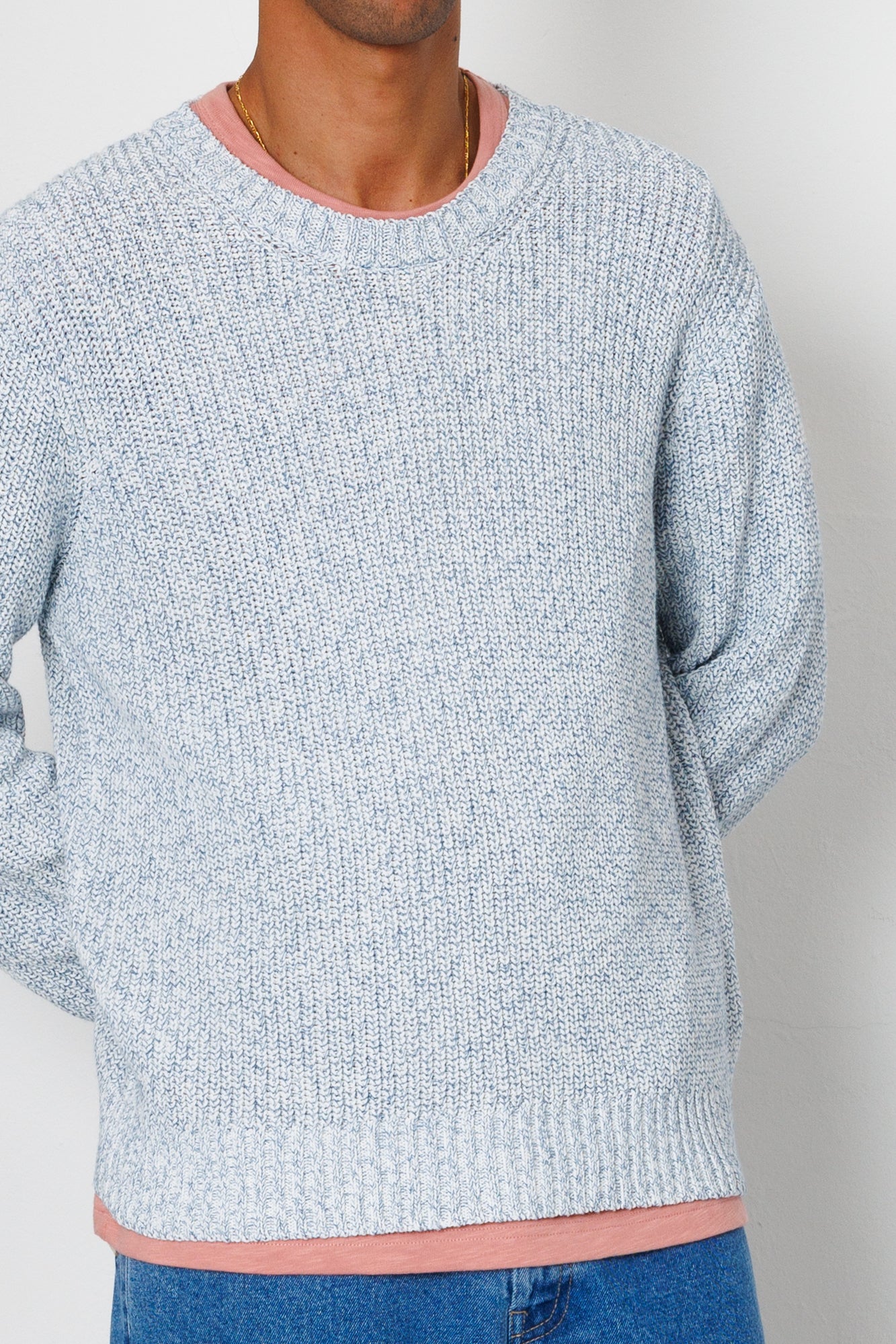 Folk | Folk Chain Crew - Melange Light Blue