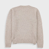 Beige knitted sweater on a white background