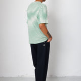 Folk | Folk Classic Striped T-Shirt - Soft Green Ecru