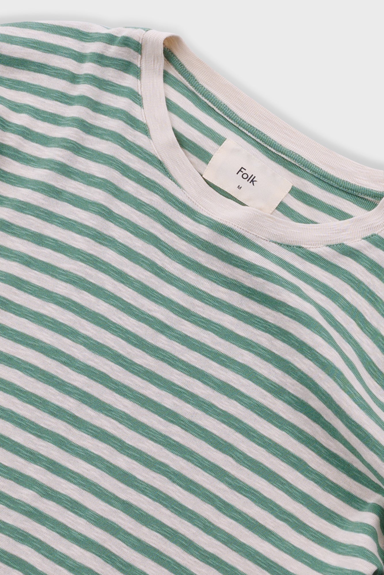 Folk | Folk Classic Striped T-Shirt - Soft Green Ecru