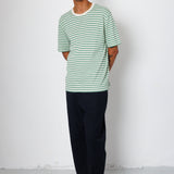 Folk | Folk Classic Striped T-Shirt - Soft Green Ecru