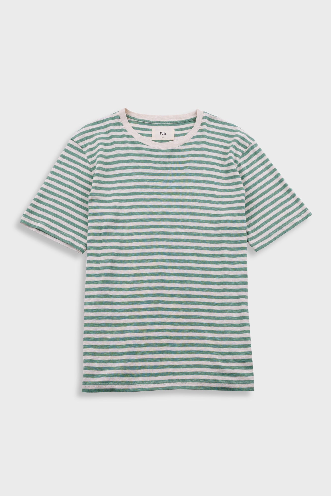 Folk | Folk Classic Striped T-Shirt - Soft Green Ecru