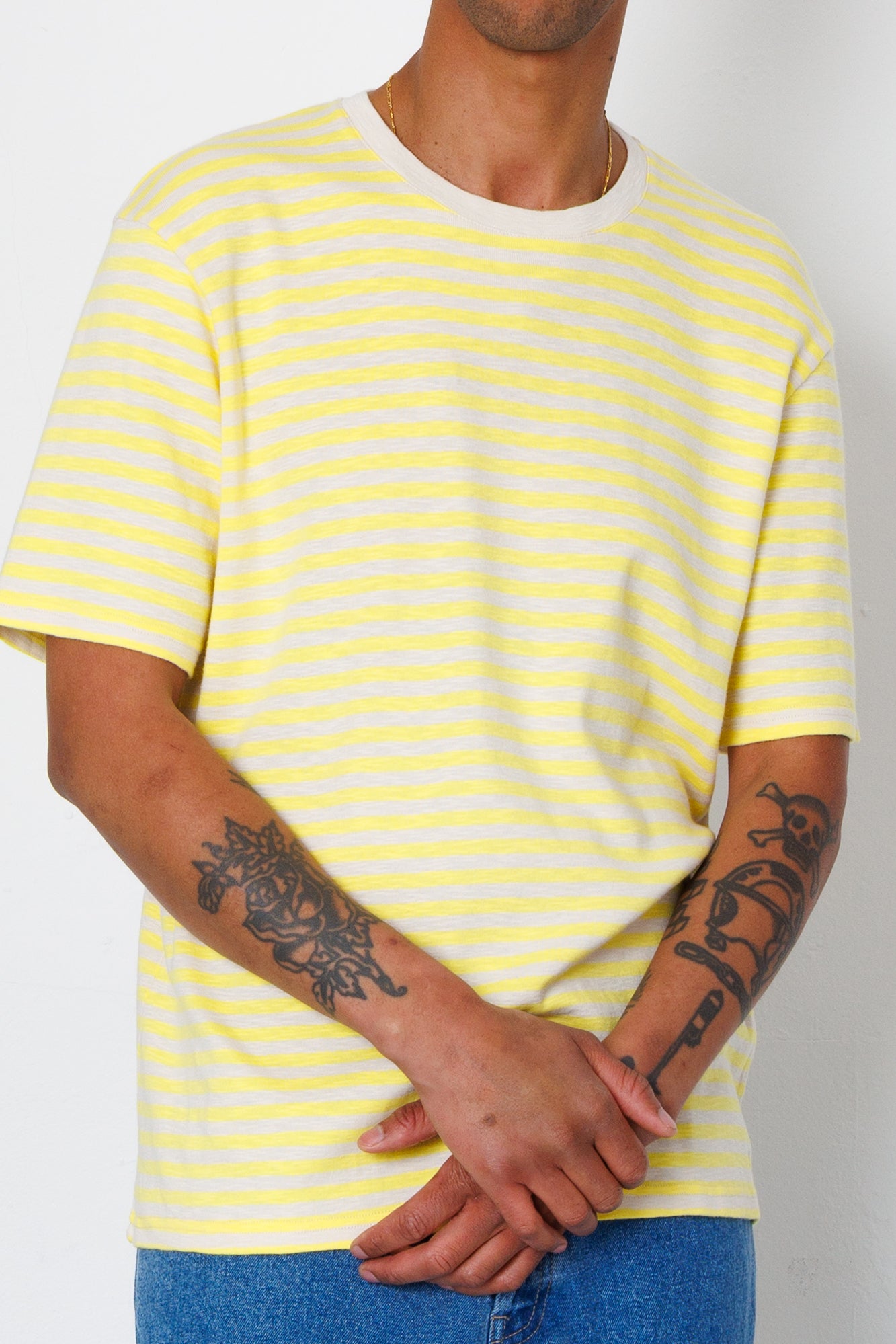 Folk | Folk Classic Striped T-Shirt -Yellow Ecru