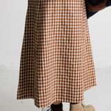 Full Length Seam Skirt - Clay Gingham