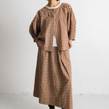 Full Length Seam Skirt - Clay Gingham