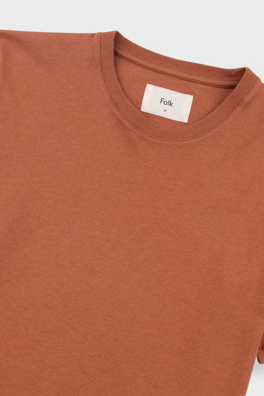 Folk | Folk Contrast Sleeve T-Shirt - Clay