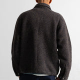 Folk | Folk Cropped Winter Coat - Navy Brown Texture