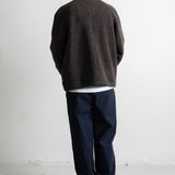 Folk | Folk Cropped Winter Coat - Navy Brown Texture