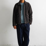 Folk | Folk Cropped Winter Coat - Navy Brown Texture