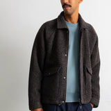 Folk | Folk Cropped Winter Coat - Navy Brown Texture