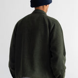 Cropped Winter Coat - Olive Brushed Wool