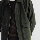 Cropped Winter Coat - Olive Brushed Wool